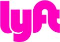 Lyft logo in bright magenta, rounded stylized lowercase letters