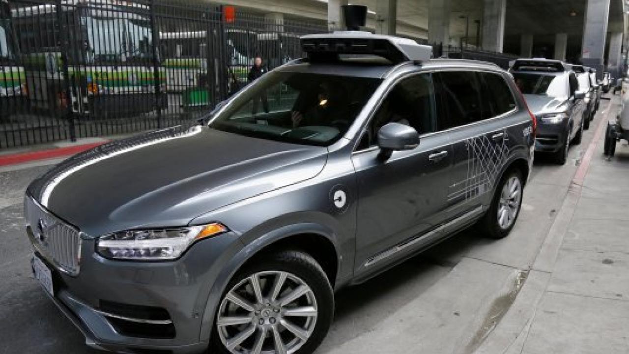 Eric Risberg-Associated Press file photograph An Uber driverless car heads out for a test drive in San Francisco. Uber’s self-driving cars are coming back to California, though the company doesn’t plan to pick up passengers for now. uber self driving car in sf
